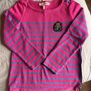 Juicy Couture Kids Long Sleeve Pink and Blue Striped Tee